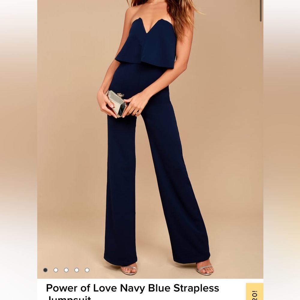 Lulus Power of Love Navy Jumpsuit